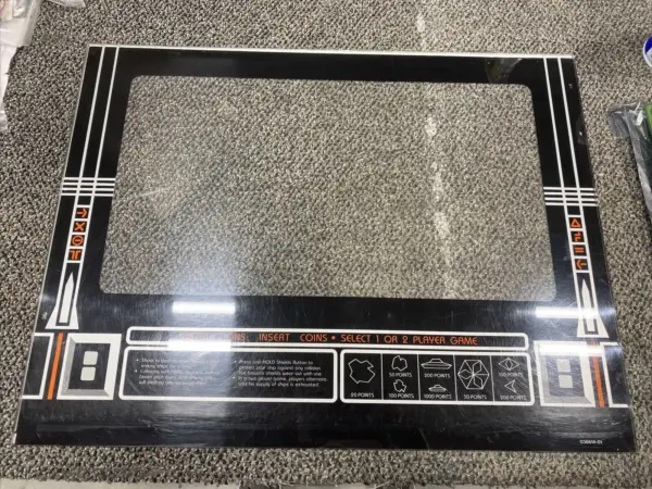 Used Original Atari Asteroids Deluxe Arcade Bezel Very Nice