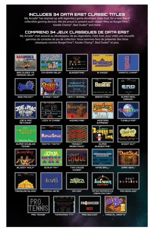Data East (34 IN 1) 10" Mini Arcade Game Burger Time, Karate Champ, AND MORE!