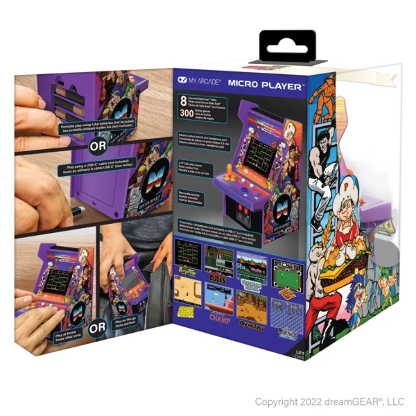 6.7" Data East Greatest Hits Portable Micro Player Arcade With 308 Games!