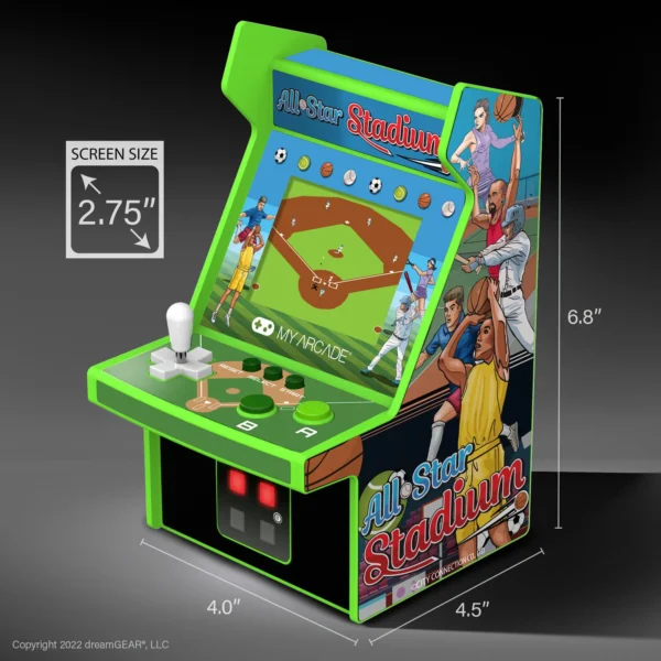 6.7" All Star Stadium Portable Micro Player Arcade With 307 Games!
