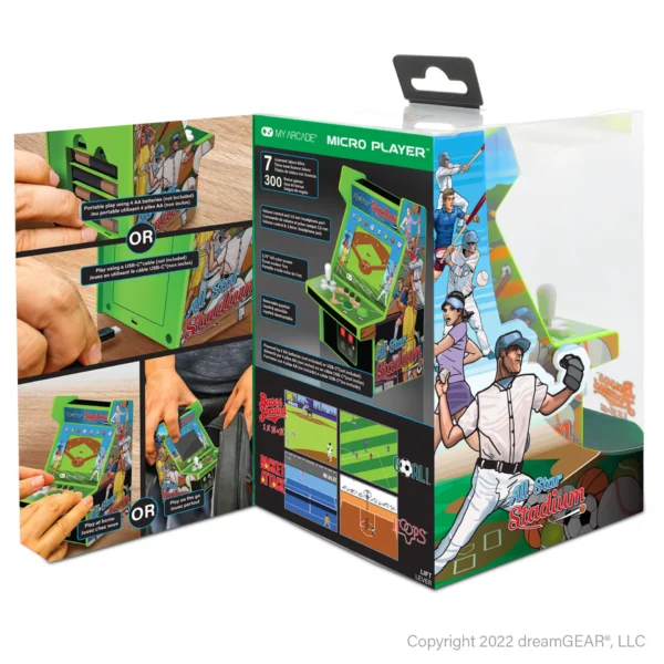 6.7" All Star Stadium Portable Micro Player Arcade With 307 Games!