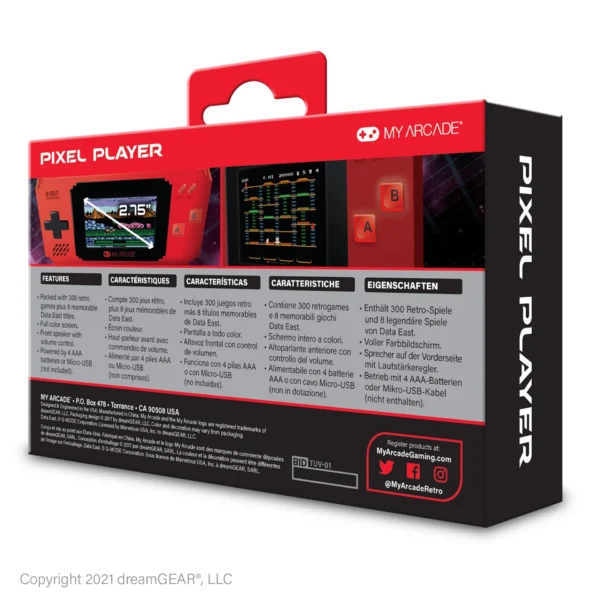 Pixel Player Data East Hits 308 Game Portable Arcade