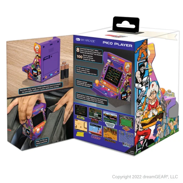 3.7" Data East Hits Ultra Compact Portable Pico Arcade 108 Games