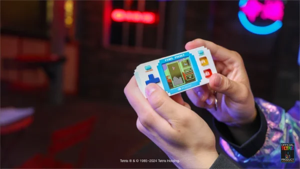 Pixel Pocket Tetris Hand Held Pocket Portable Gaming System With 10 Games